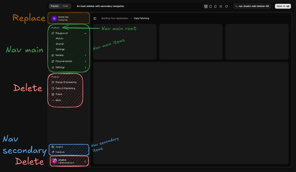 sidebar content type