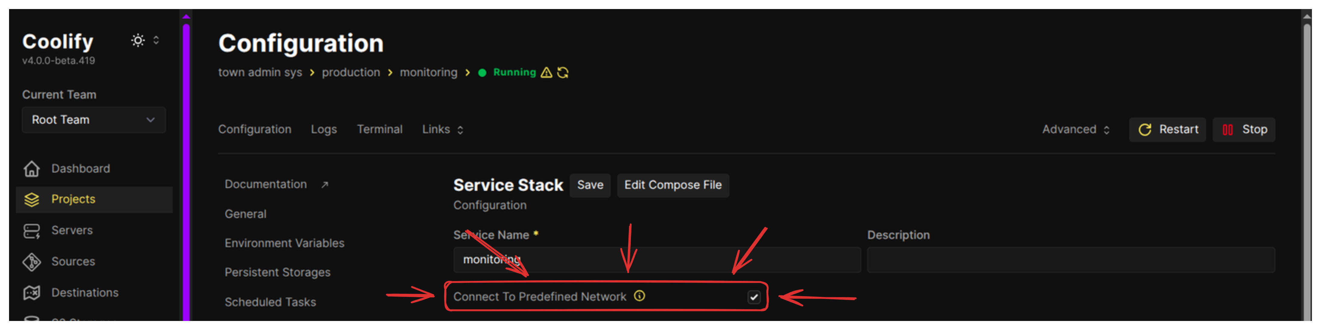 Connect to Coolify Network